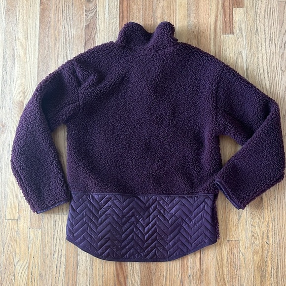 NWOT Athleta Sherpa Snap Sweatshirt - Picture 4 of 5